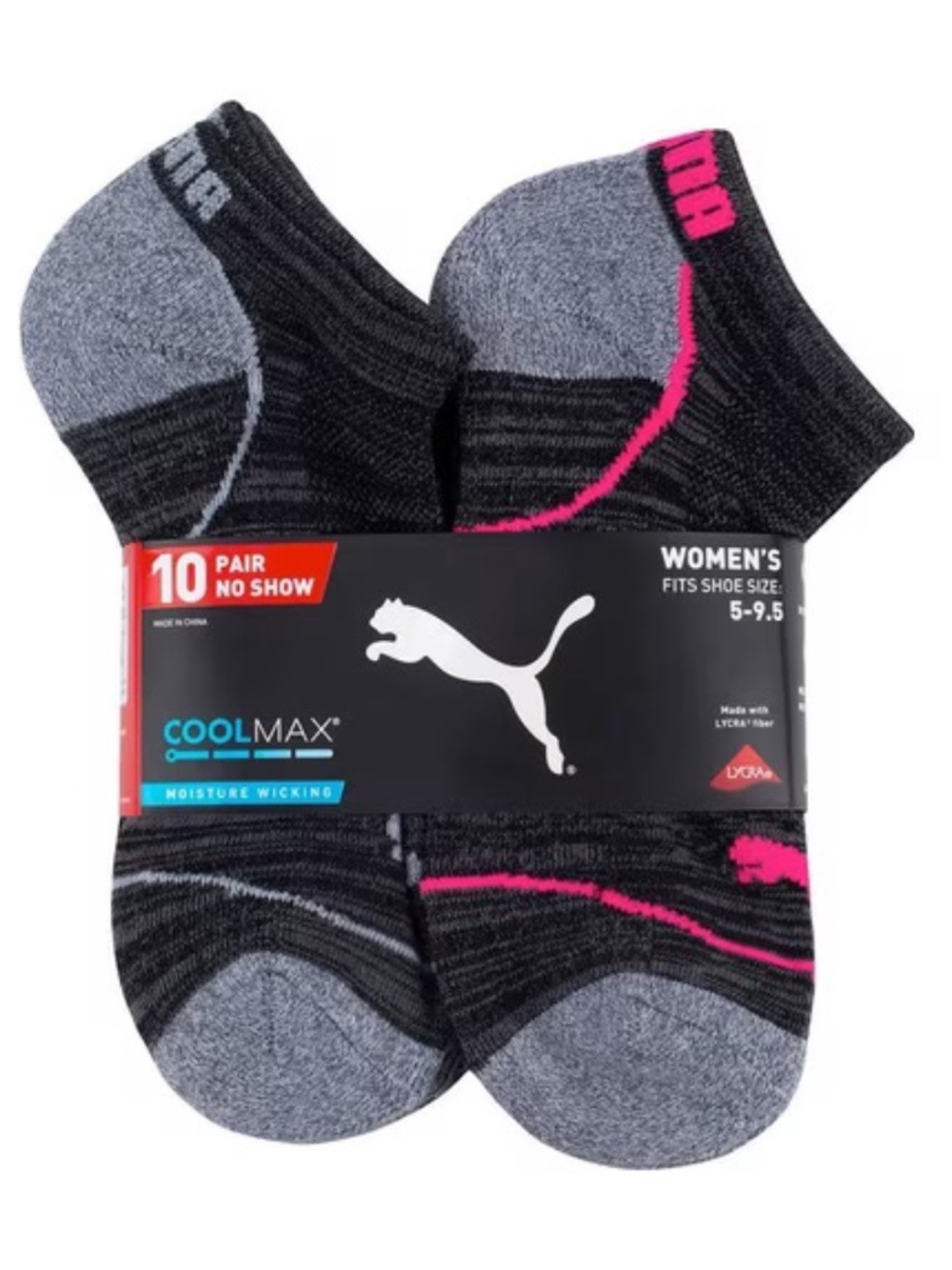 PUMA LADIES' NS SOCK 10PR